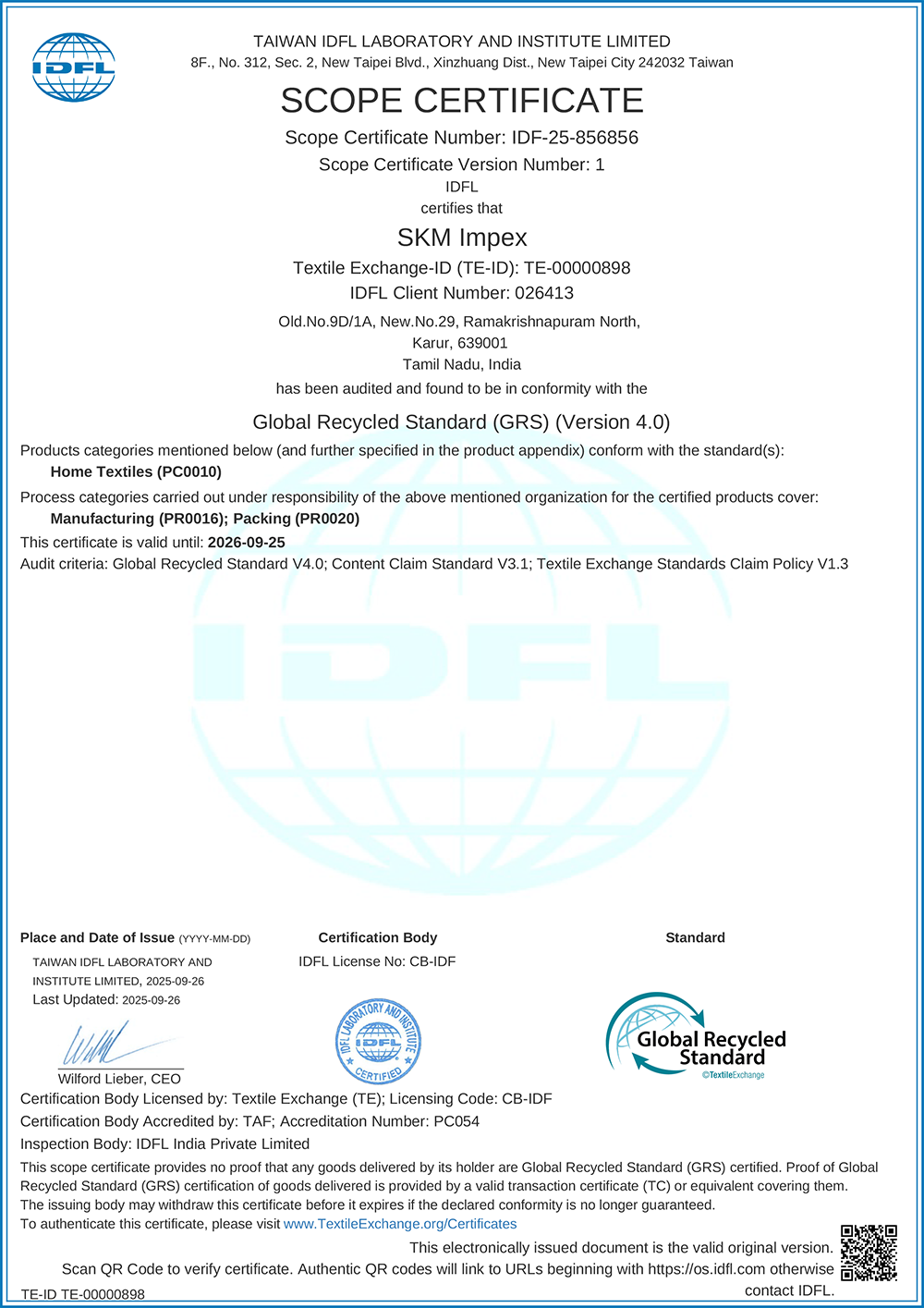 Certificate