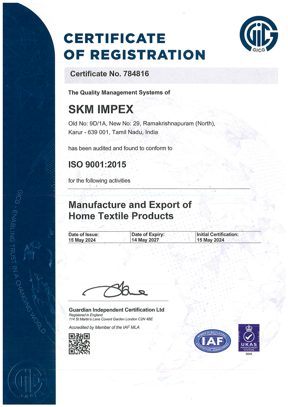 Certificate