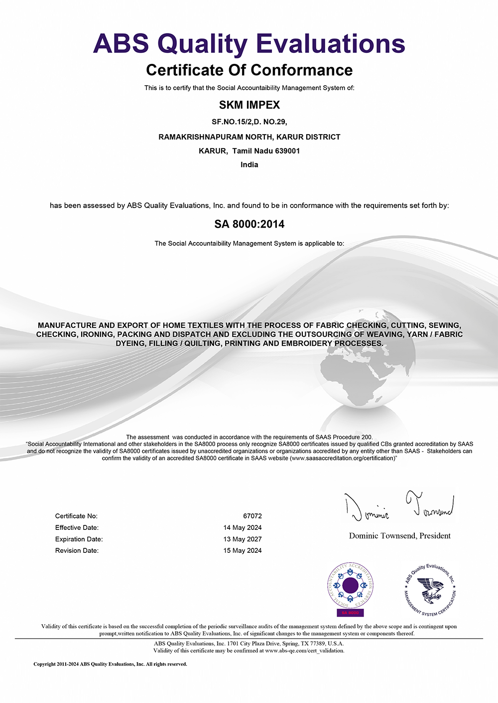 Certificate